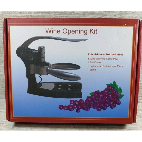 Wine Opening Kit 01-y1144 Corkscrew Foil Cutter Metal Mounted Corkscrew - Picture 1 of 9